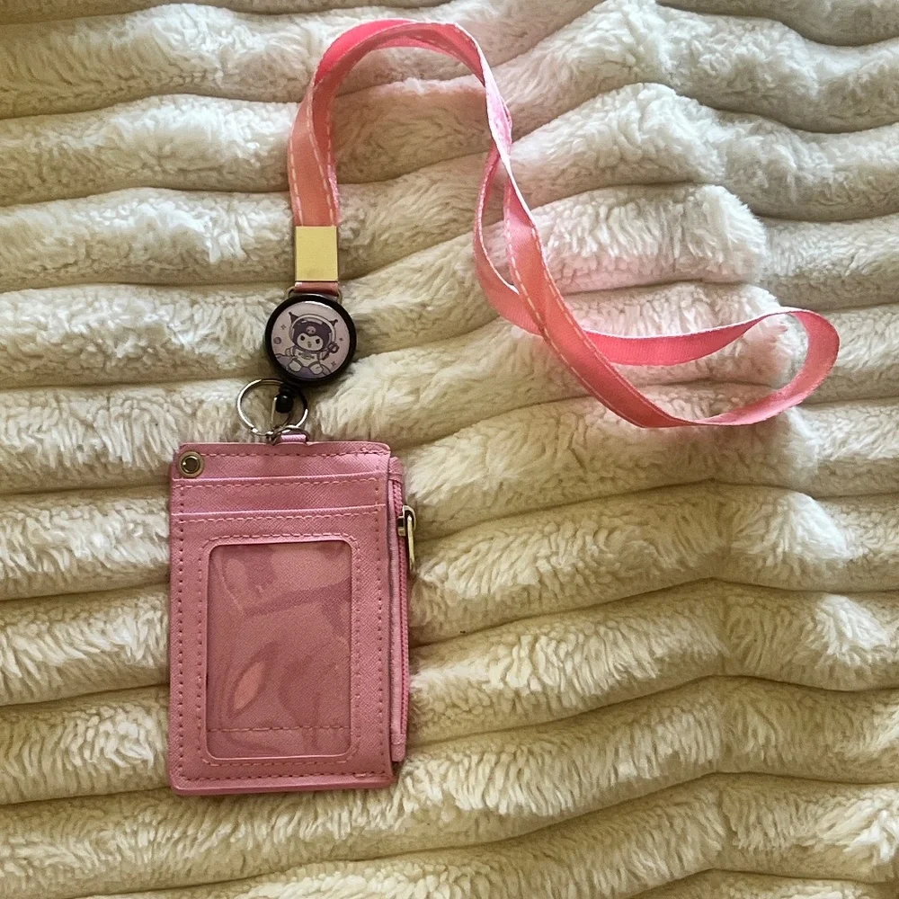 Kuromi ID Fashion Badge Lanyard & Wallet Great for Nurses. School, Work, Travel